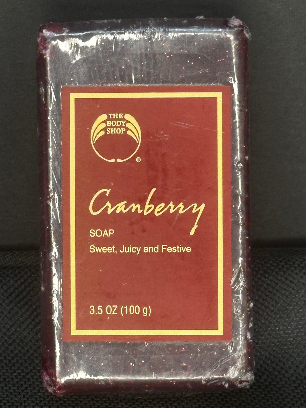 NOS 2002 The Body Shop Cranberry Vegetable Glycerin Bar Soap 3.5 oz